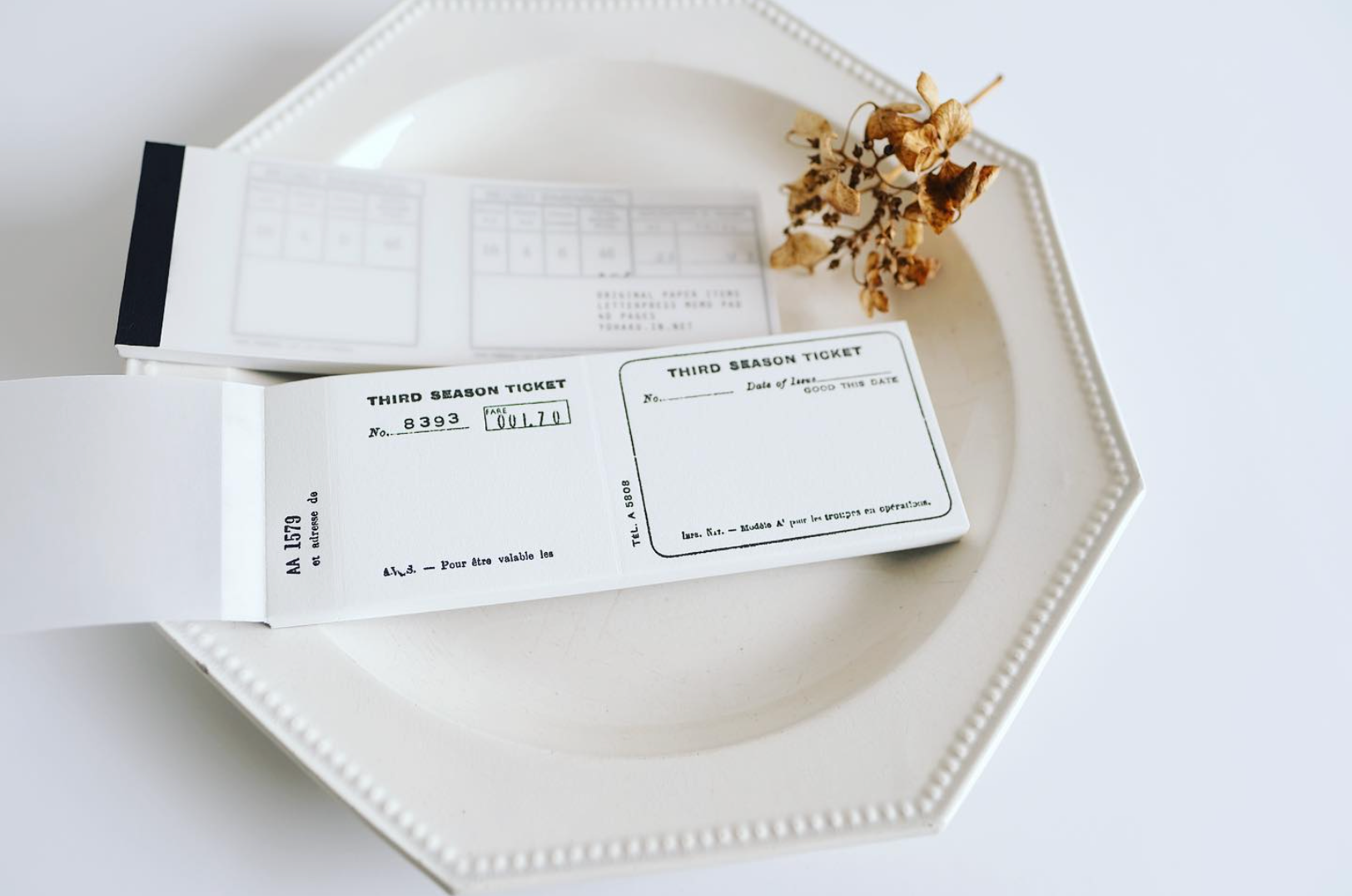 Yohaku Letterpress Memopad- (M-098) Ticket