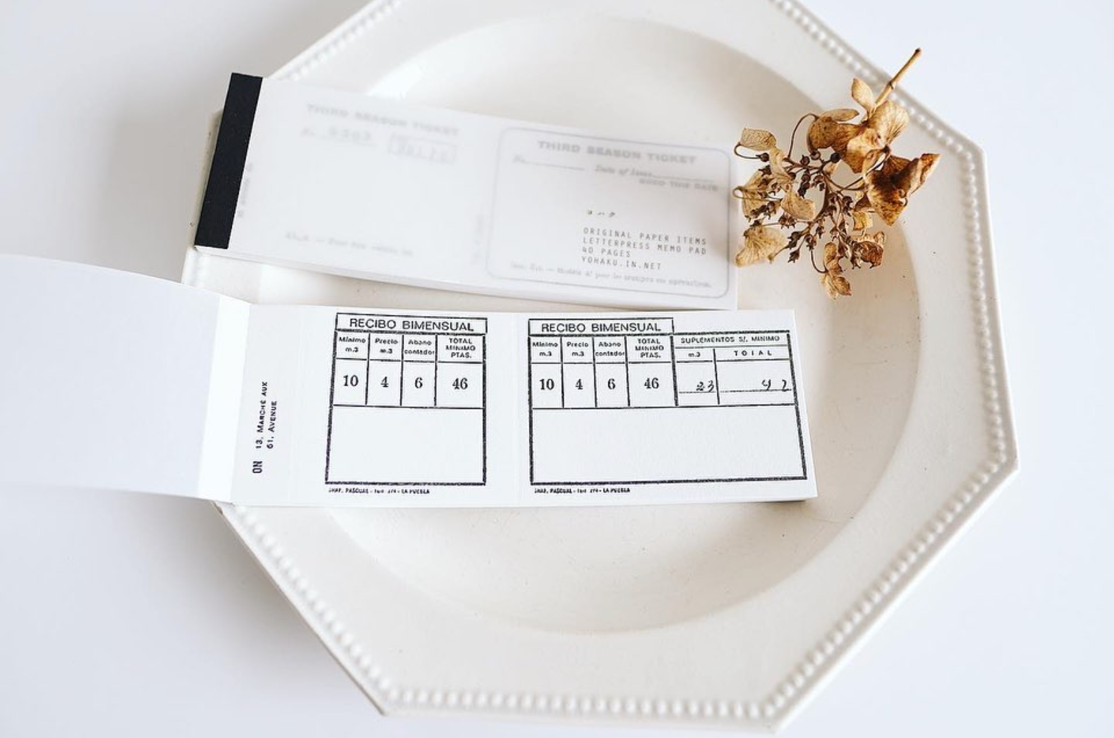 Yohaku Letterpress Memopad- (M-099) Journal