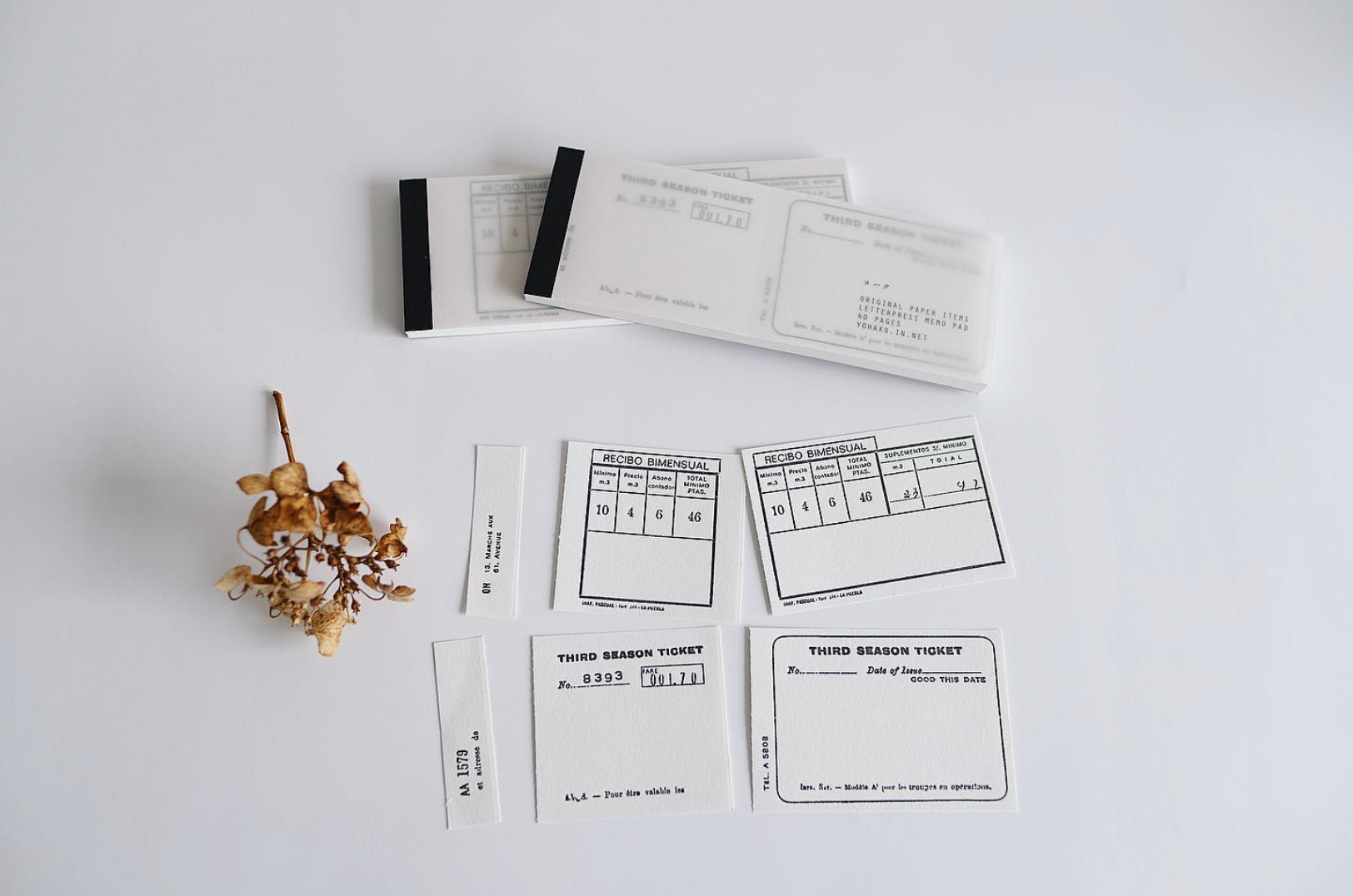 Yohaku Letterpress Memopad- (M-099) Journal