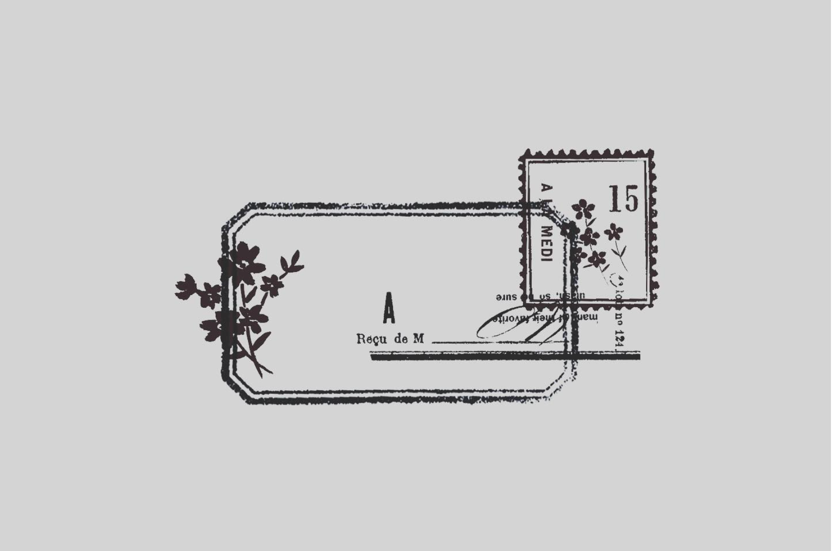 Yohaku Original Rubber Stamp-(S-045) Bouquet