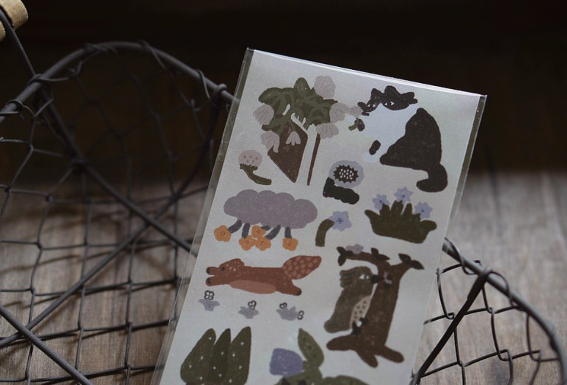 Ivy Snow Green Forest Life Stickers