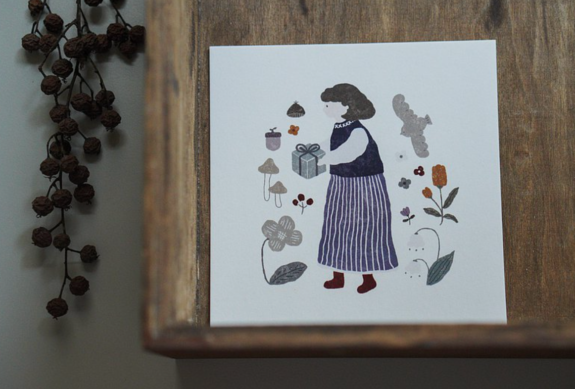 Ivy Snow Seasons Greetings Postcard