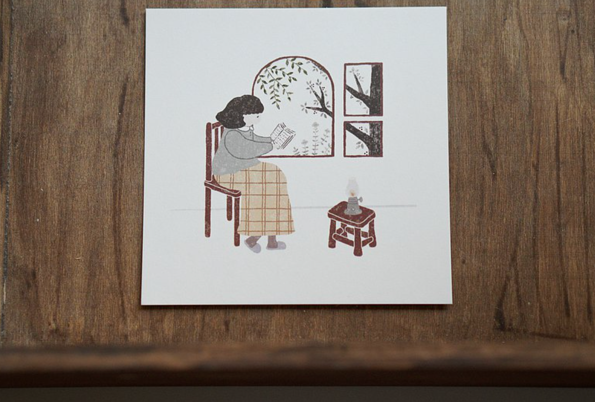 Ivy Snow Book Reading Postcard