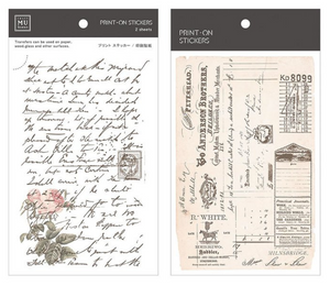 MU Print-On Stickers-049 Vintage Letter - Smidapaper Ikigai Shop