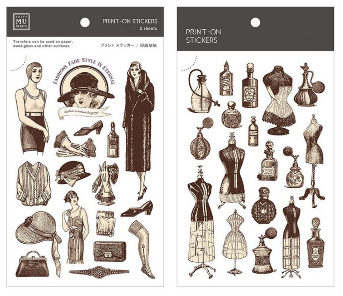 MU Print-On Stickers-048 1920s Fashion - Smidapaper Ikigai Shop
