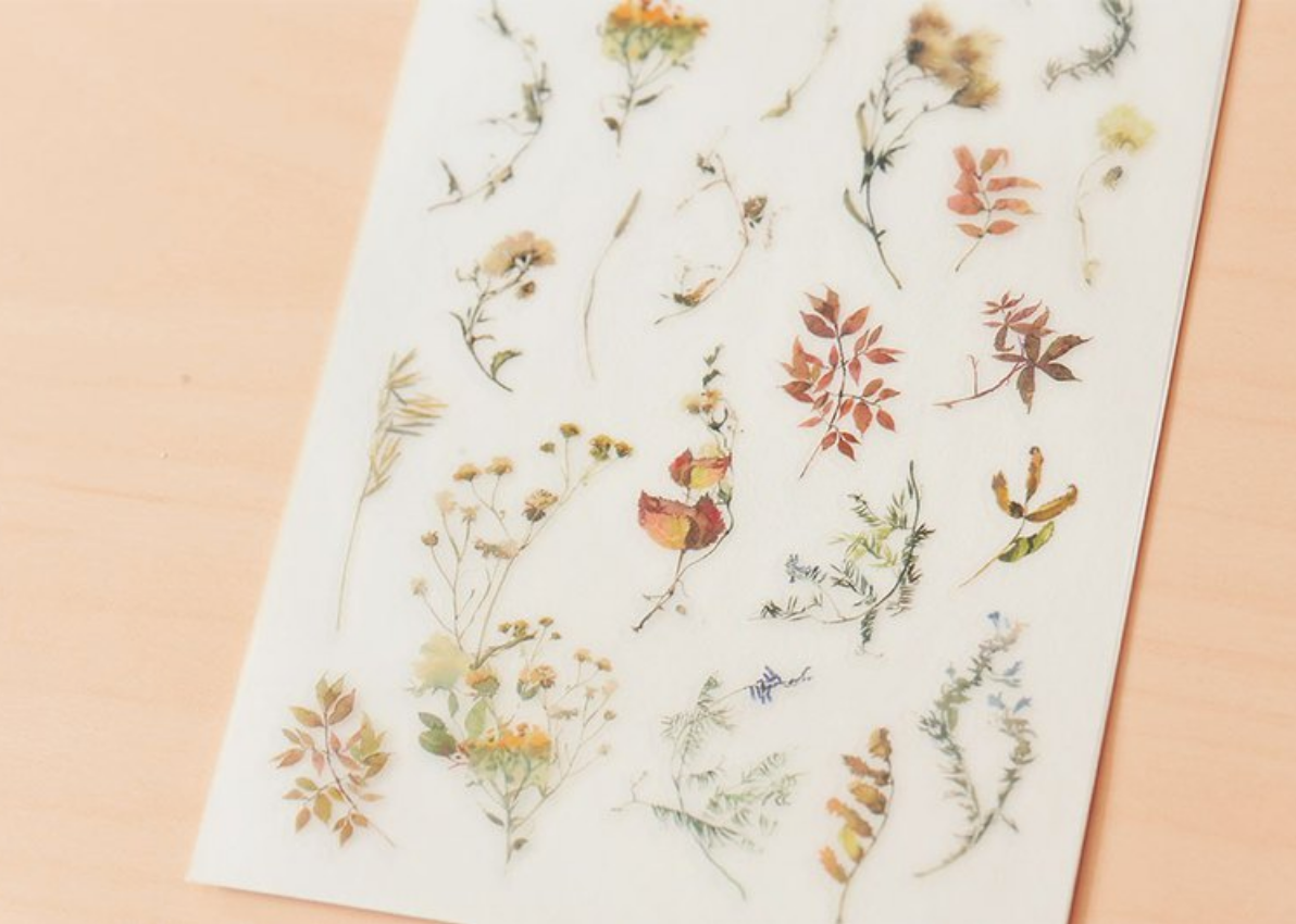 MU Print-On Stickers-063 Spice Autumn Leaves - Smidapaper Ikigai Shop