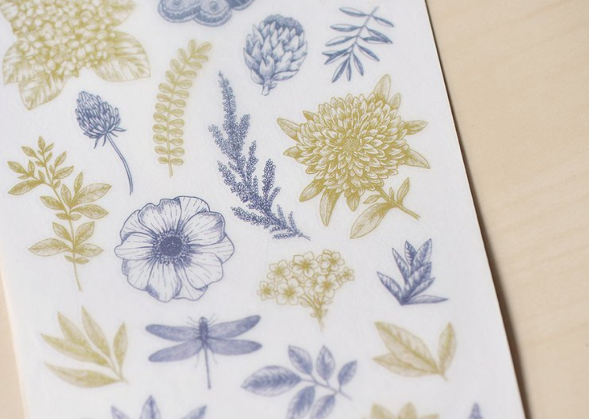 MU Print-On Stickers-051 Herbal Flower - Smidapaper Ikigai Shop