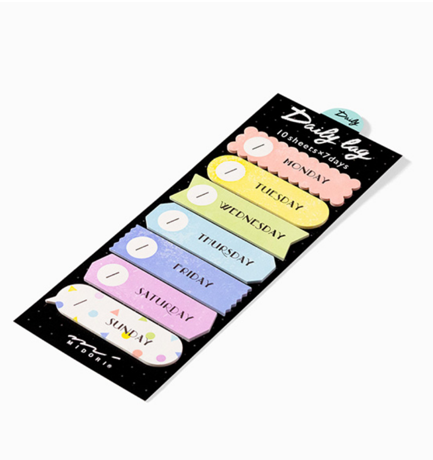 Midori Sticky Note-Daily Log Rainbow - Smidapaper Ikigai Shop