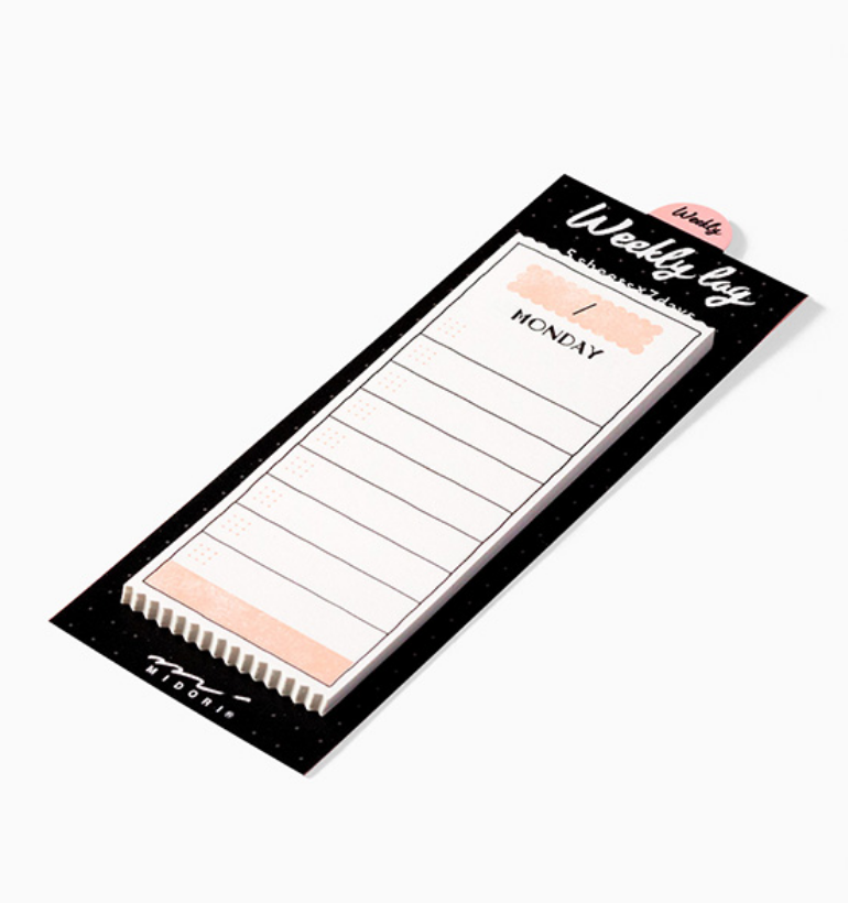 Midori Sticky Note-Weekly Log Colourful Simple - Smidapaper Ikigai Shop