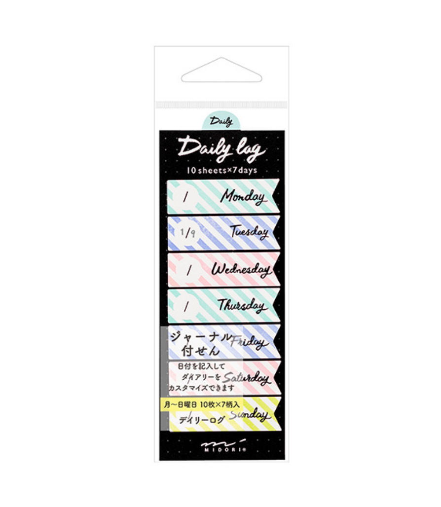 Midori Sticky Note-Daily Log Rainbow Pattern - Smidapaper Ikigai Shop
