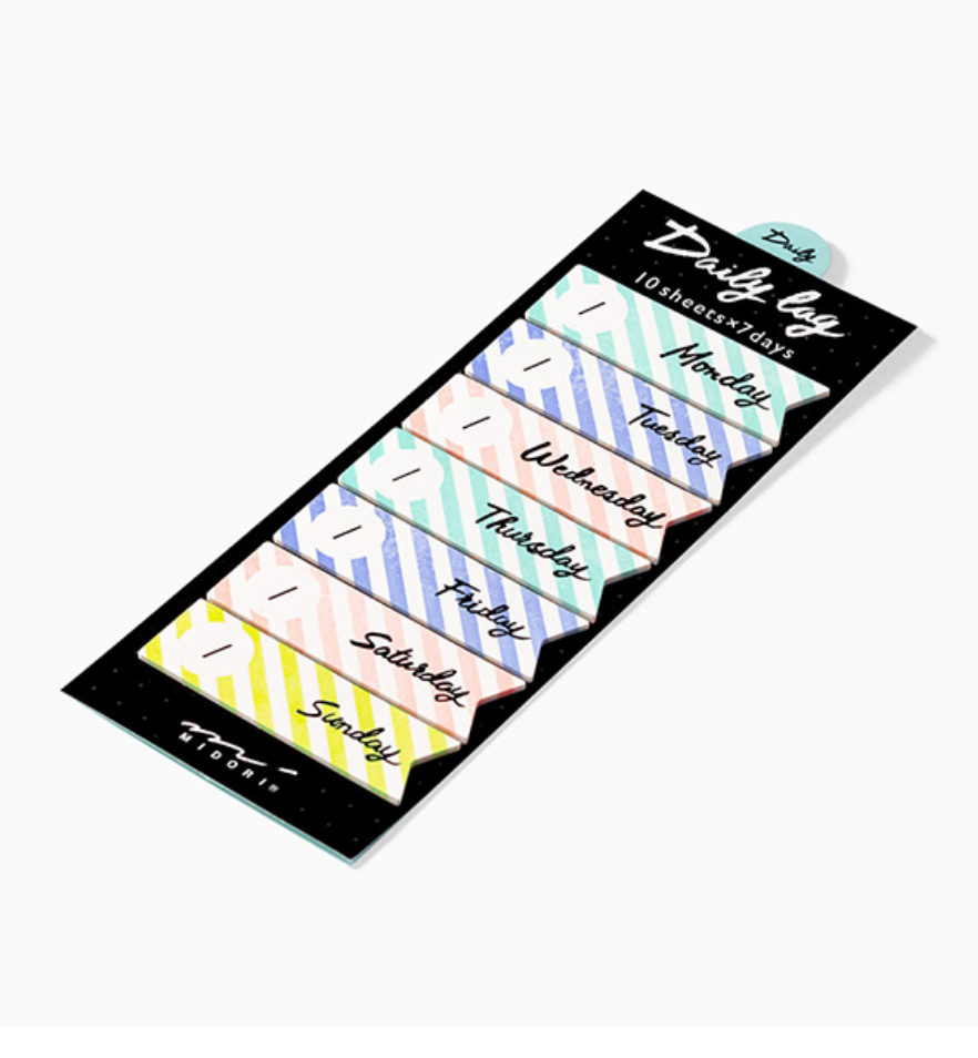 Midori Sticky Note-Daily Log Rainbow Pattern - Smidapaper Ikigai Shop