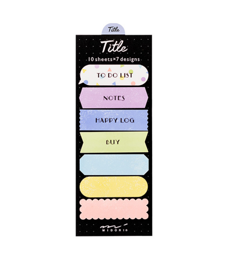 Midori Sticky Note-Title Colourful Pattern - Smidapaper Ikigai Shop