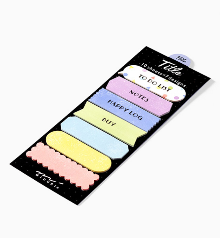 Midori Sticky Note-Title Colourful Pattern - Smidapaper Ikigai Shop