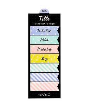 Midori Sticky Note-Title Colourful Ribbon - Smidapaper Ikigai Shop