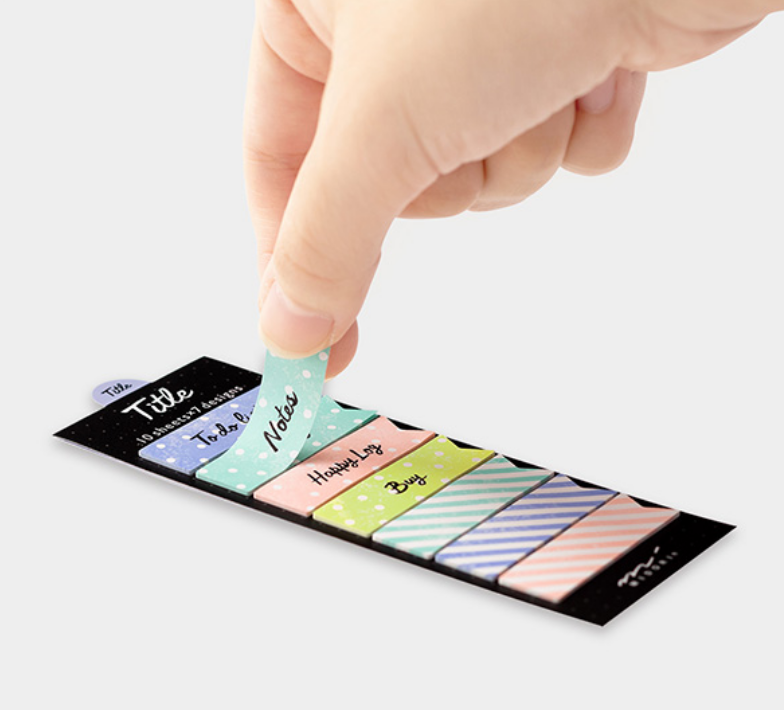 Midori Sticky Note-Title Colourful Ribbon - Smidapaper Ikigai Shop