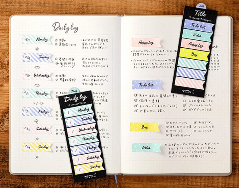 Midori Sticky Note-Title Colourful Ribbon - Smidapaper Ikigai Shop