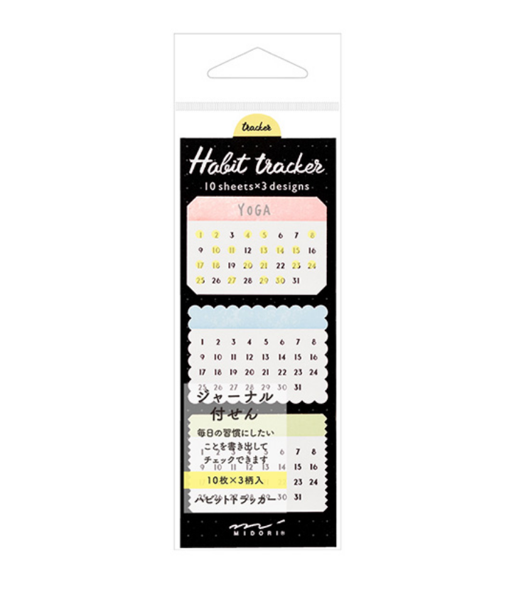 Midori Sticky Note-Habit Tracker Colourful - Smidapaper Ikigai Shop