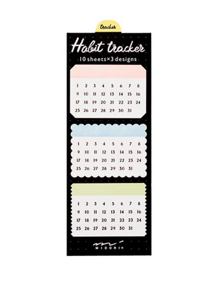 Midori Sticky Note-Habit Tracker Colourful - Smidapaper Ikigai Shop