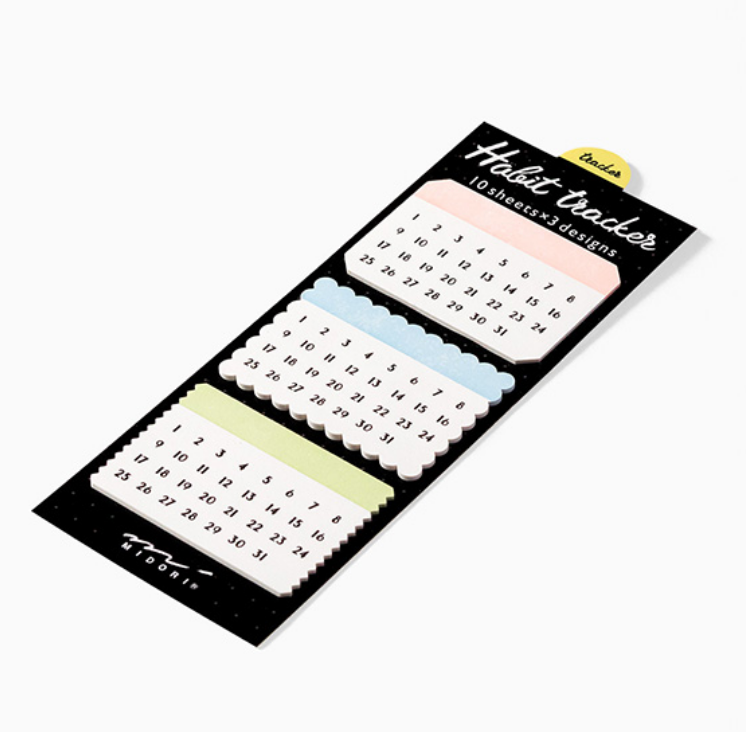 Midori Sticky Note-Habit Tracker Colourful - Smidapaper Ikigai Shop