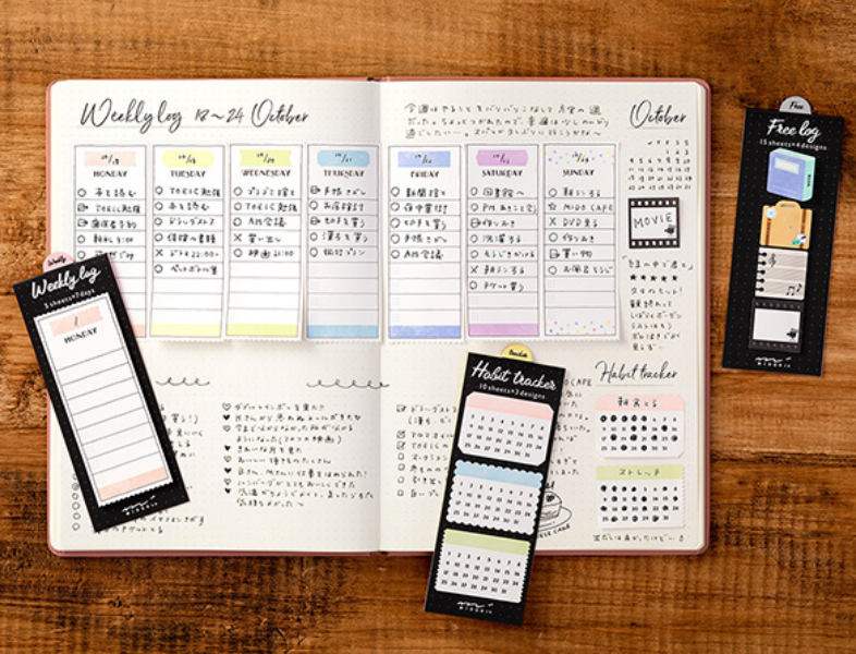 Midori Sticky Note-Habit Tracker Colourful - Smidapaper Ikigai Shop
