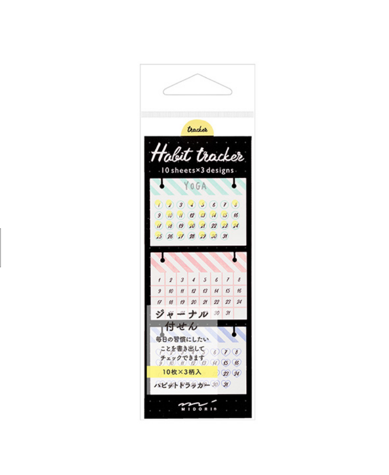 Midori Sticky Note-Habit Tracker Stripes - Smidapaper Ikigai Shop