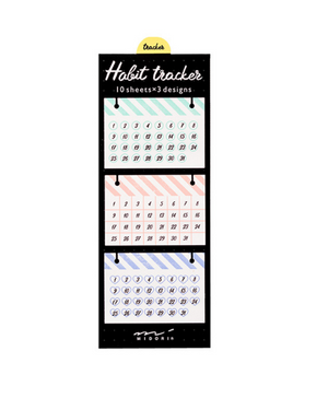 Midori Sticky Note-Habit Tracker Stripes - Smidapaper Ikigai Shop