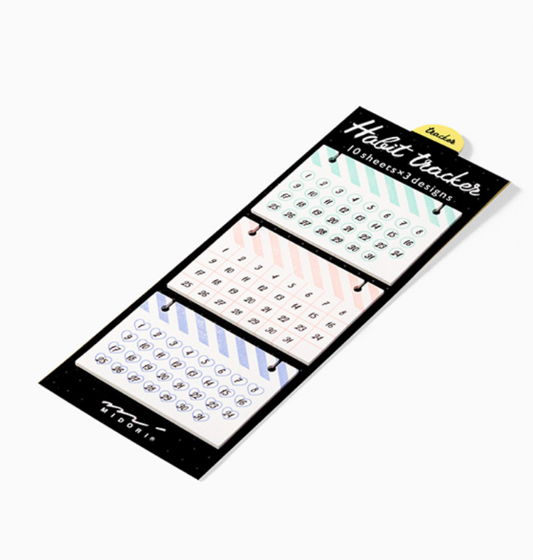 Midori Sticky Note-Habit Tracker Stripes - Smidapaper Ikigai Shop
