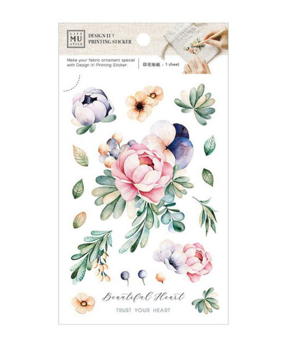 MU Fabric Print-On Sticker with Drawstring Pouch | No. 5 - Smidapaper Ikigai Shop