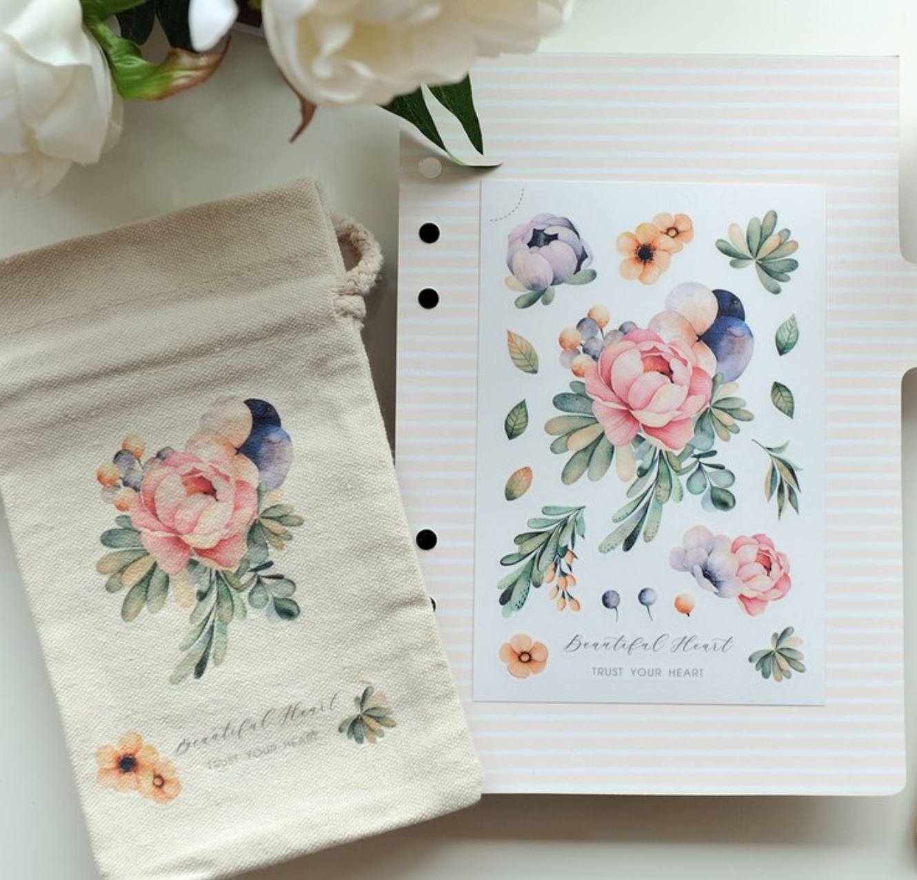 MU Fabric Print-On Sticker with Drawstring Pouch | No. 5 - Smidapaper Ikigai Shop