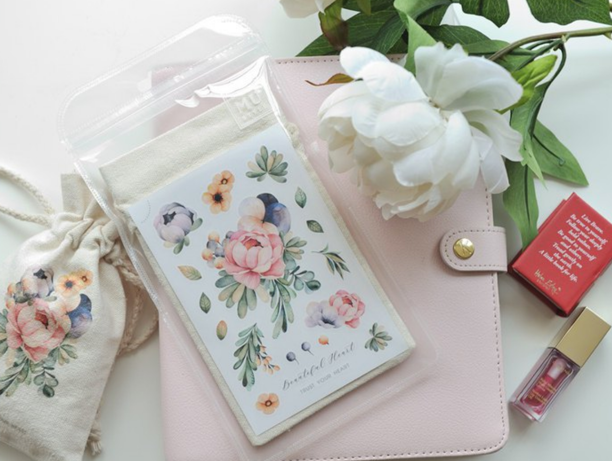 MU Fabric Print-On Sticker with Drawstring Pouch | No. 5 - Smidapaper Ikigai Shop