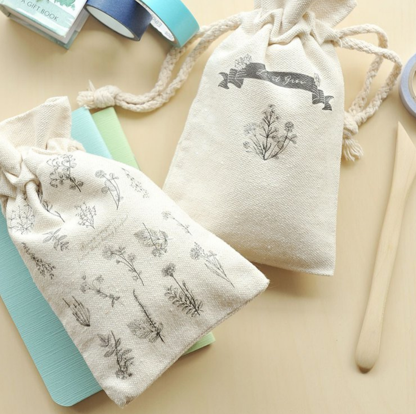 MU Fabric Print-On Sticker with Drawstring Pouch | No. 8 - Smidapaper Ikigai Shop