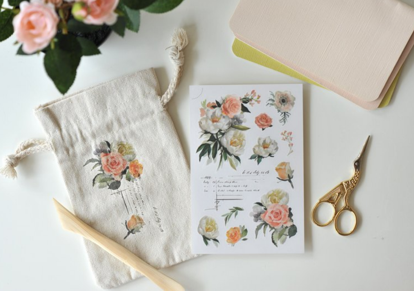 MU Fabric Print-On Sticker with Drawstring Pouch | No. 9 - Smidapaper Ikigai Shop