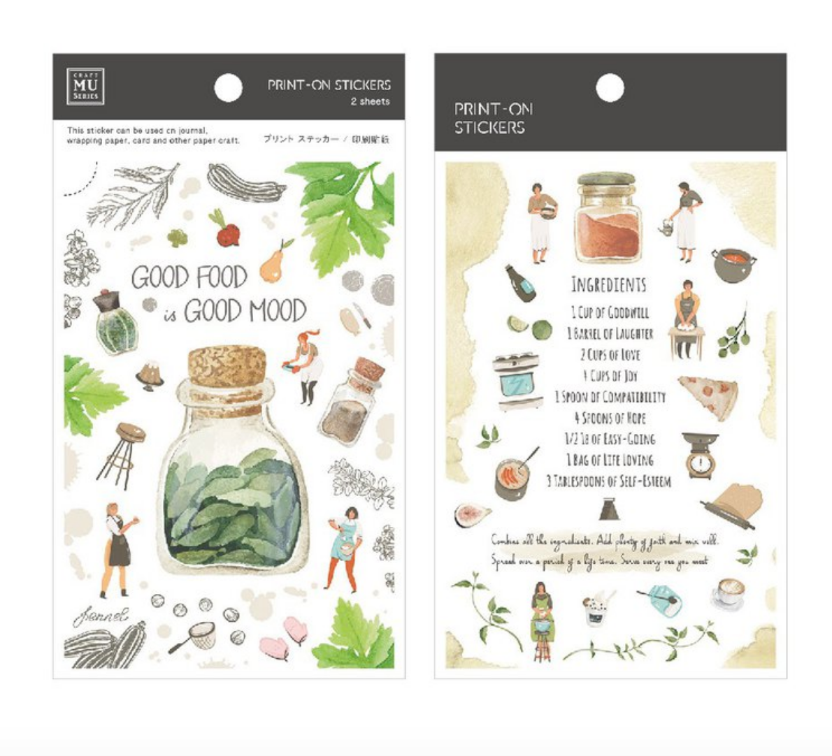MU Print-On Stickers-077 Recipe for Life - Smidapaper Ikigai Shop