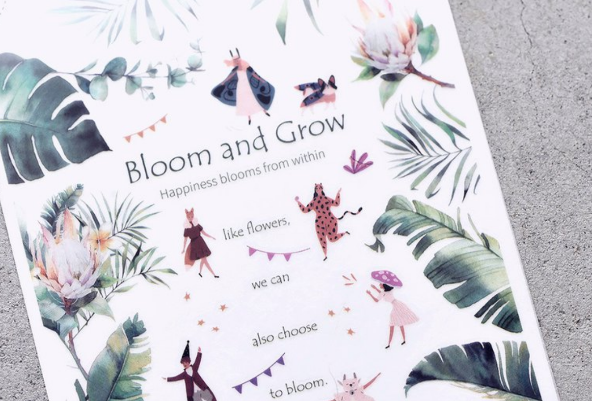 MU Print-On Stickers-079 Bloom & Grow - Smidapaper Ikigai Shop