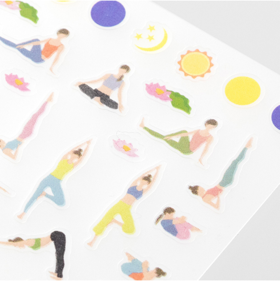 Midori Schedule Seal Yoga Stickers - Smidapaper Ikigai Shop