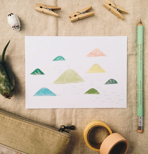 Mountains Postcard - Smidapaper Ikigai Shop