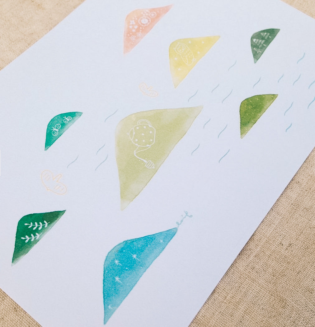 Mountains Postcard - Smidapaper Ikigai Shop