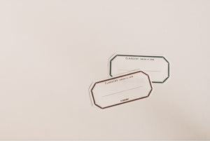 Letterpress Water Adhesive Label Book (Green) - Smidapaper Ikigai Shop