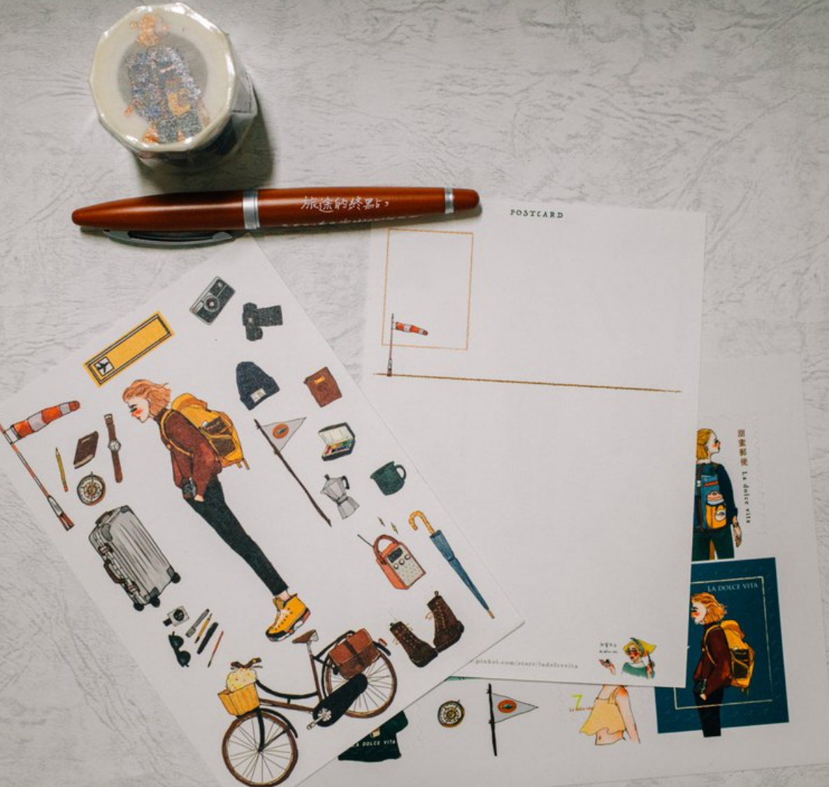 La Dolce Vita Bon Voyage Postcard (8 Individual Designs) - Smidapaper Ikigai Shop