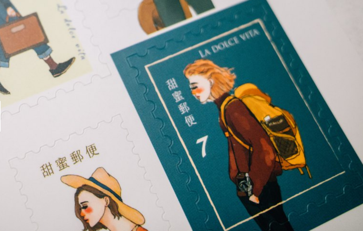 La Dolce Vita Bon Voyage Journey Stamp Sticker Sheet (set of 2) - Smidapaper Ikigai Shop