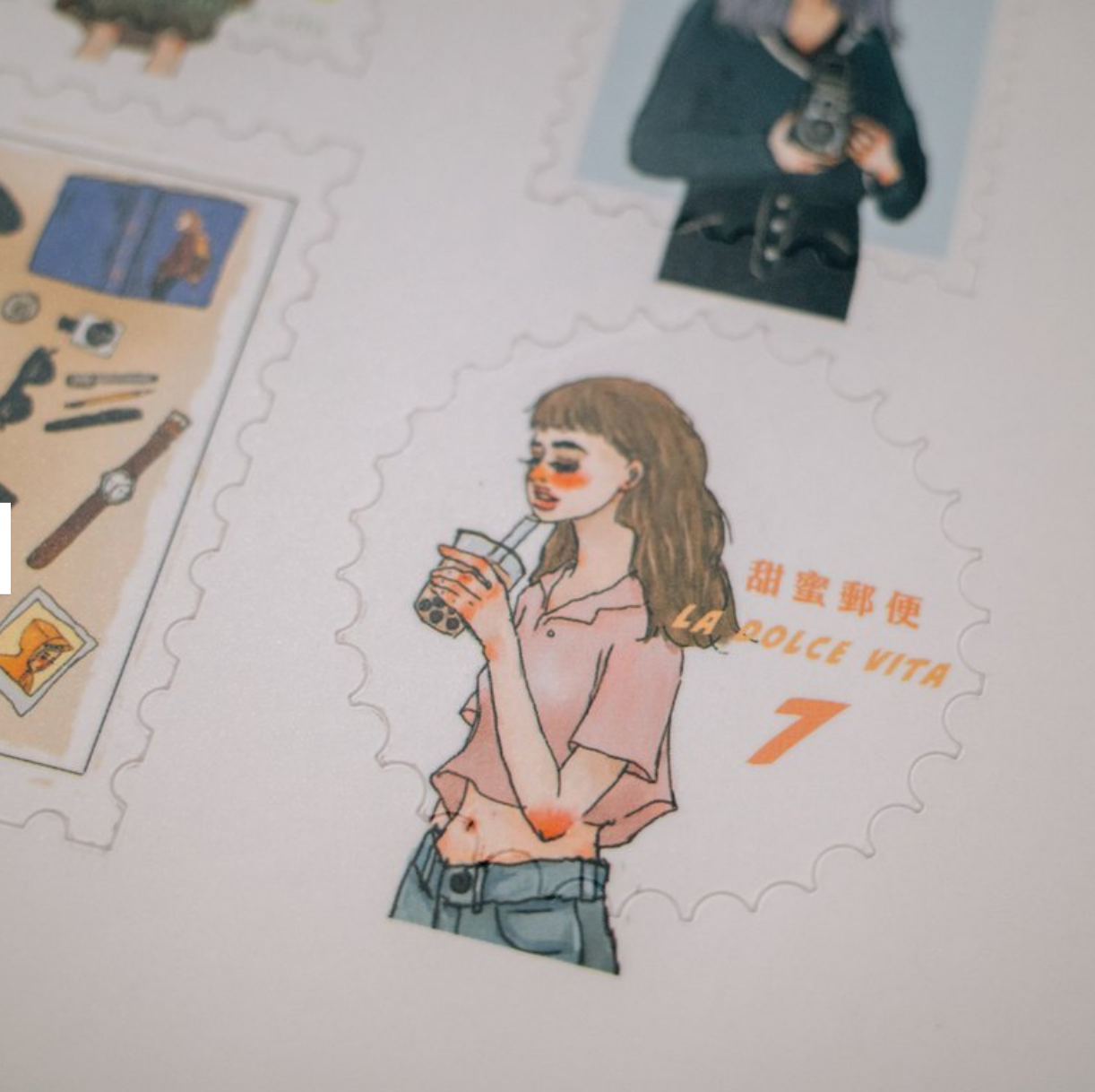 La Dolce Vita Bon Voyage Journey Stamp Sticker Sheet (set of 2) - Smidapaper Ikigai Shop