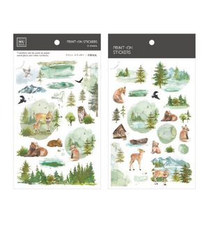 MU Print-On Stickers-096 Alpine Forest Friends - Smidapaper Ikigai Shop