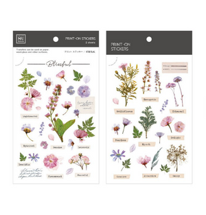 MU Print-On Stickers-104 Pressed Flowers - Smidapaper Ikigai Shop