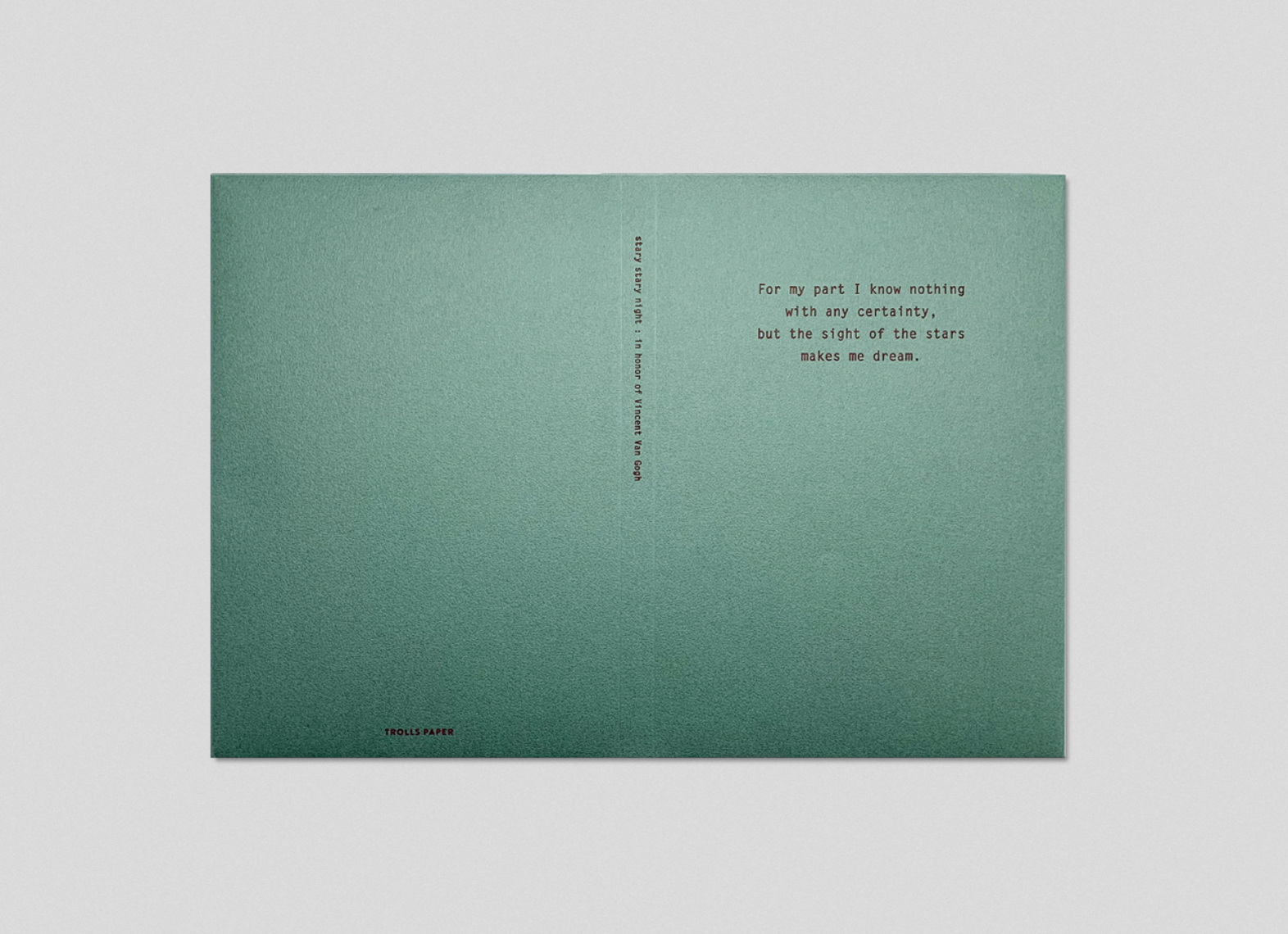 Wrapping Paper Jacket: Turquoise - Smidapaper Ikigai Shop