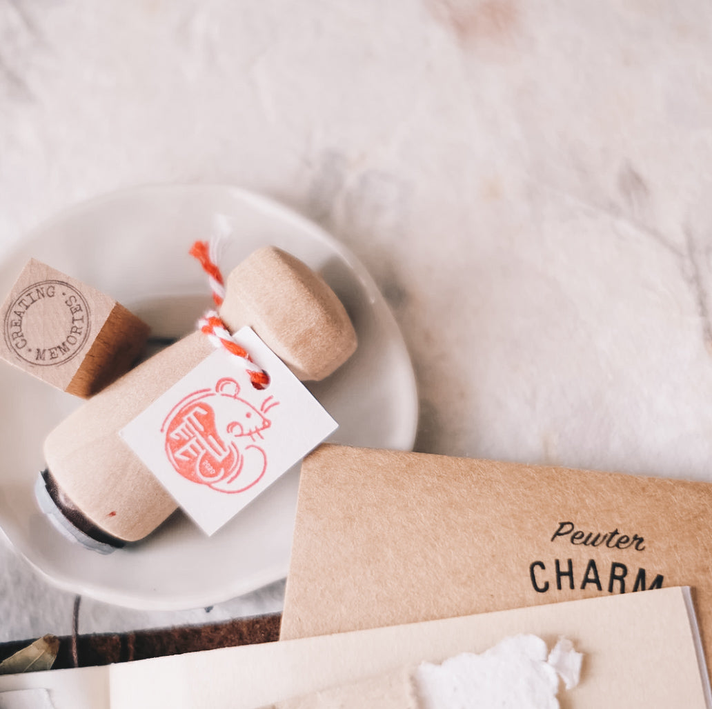 Kurukynki Year of the Rat Rubber Stamp - Smidapaper Ikigai Shop