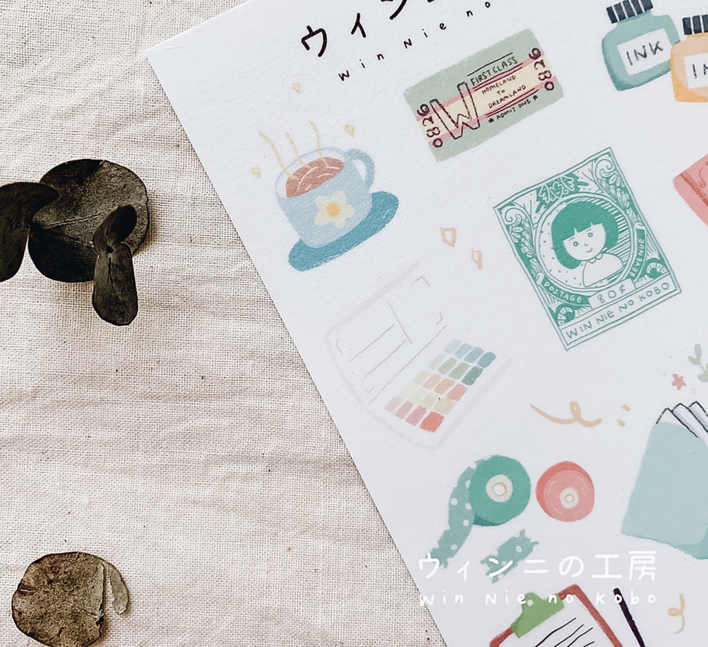 Journal Time Sticker Sheet - Smidapaper Ikigai Shop