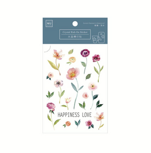 MU Crystal Rub-On Sticker 001 Happy Blossoms - Smidapaper Ikigai Shop