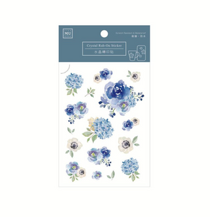 MU Crystal Rub-On Sticker 003 Periwinkle Hydrangea - Smidapaper Ikigai Shop