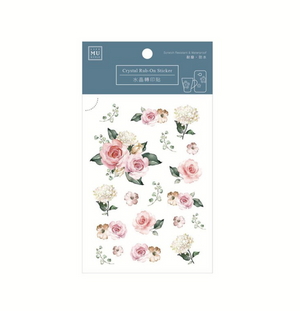 MU Crystal Rub-On Sticker 004 Romantic Roses - Smidapaper Ikigai Shop