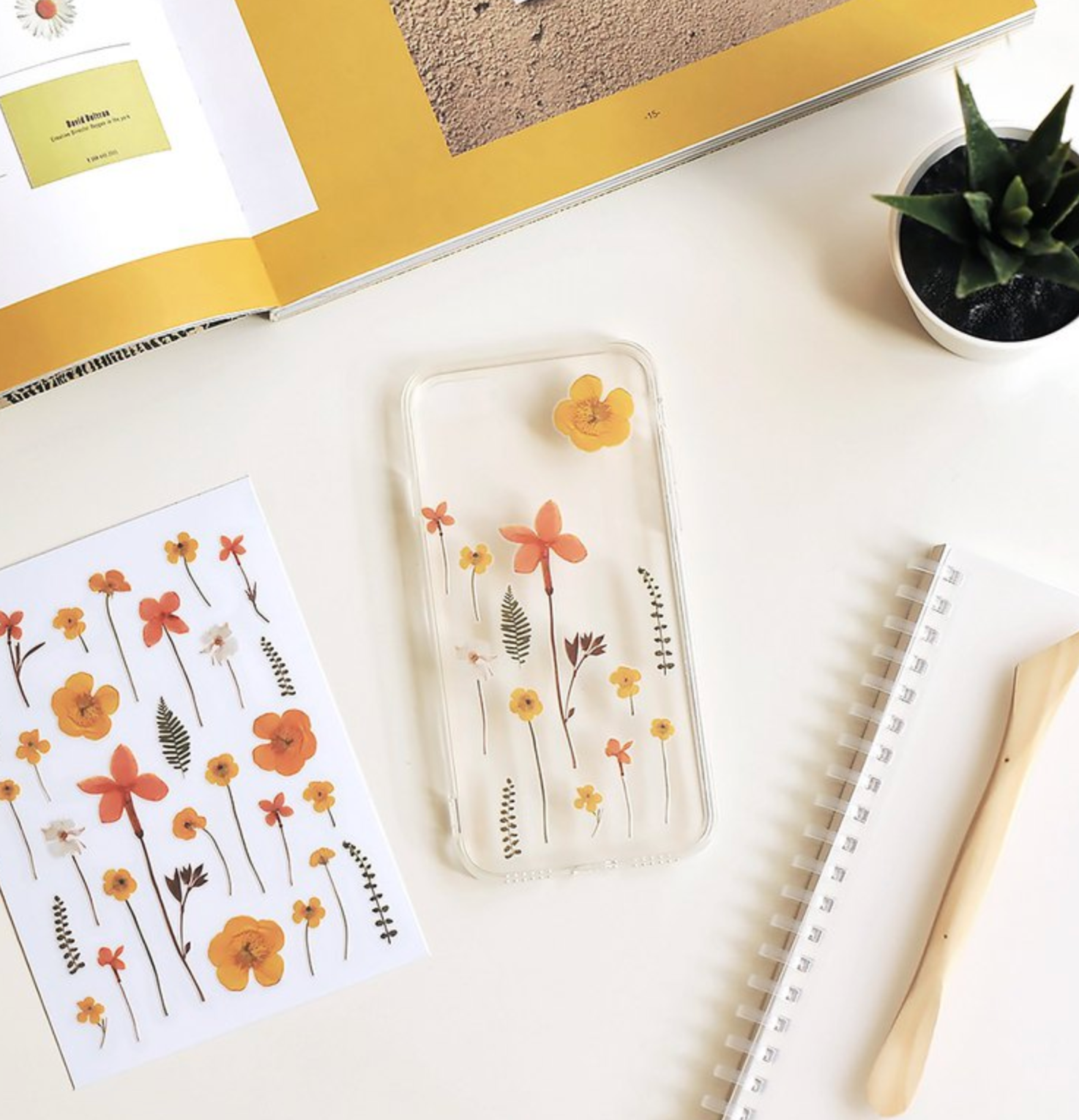 MU Crystal Rub-On Sticker 005 Pressed Honey Flowers - Smidapaper Ikigai Shop